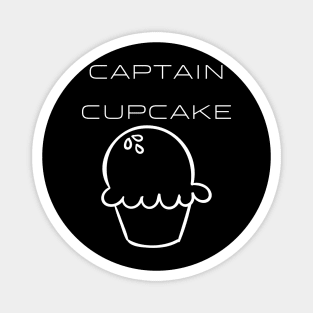 Captain Cupcake Typography White Design Magnet